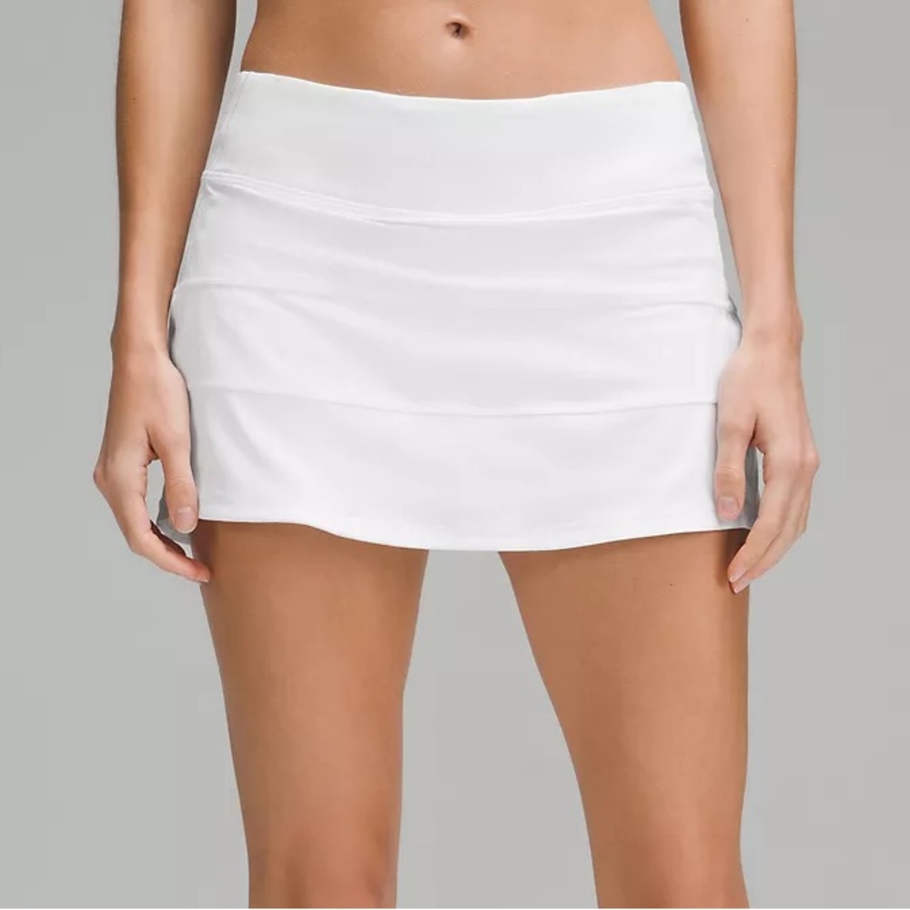 Lululemon Pace Rival Mid Rise Skirt Long White Size 8 W8A85T